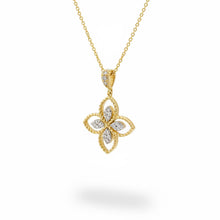 Load image into Gallery viewer, Diamond Floral Pendant Necklace