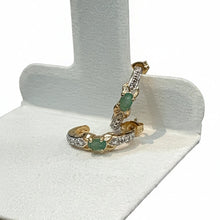 Load image into Gallery viewer, Emerald Semi-Hoop Earrings