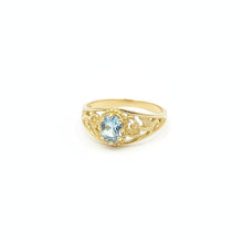 Load image into Gallery viewer, Floral Blue Topaz Ring