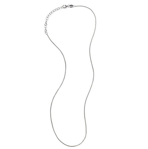 Rhodium Plated Sterling Silver Rounded Box Chain