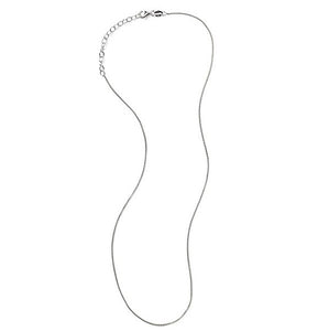 Rhodium Plated Sterling Silver Rounded Box Chain