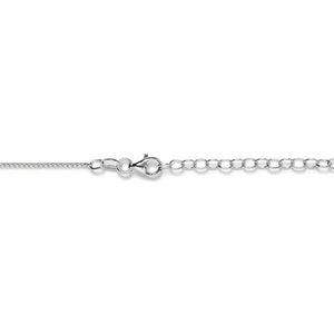Rhodium Plated Sterling Silver Rounded Box Chain