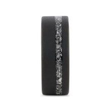 Load image into Gallery viewer, Abyss Sandblasted Black Tungsten with Meteorite Fragments Inlay Wedding Ring