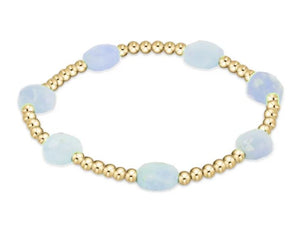 Admire Gold 3mm Bead Bracelet - Aquamarine