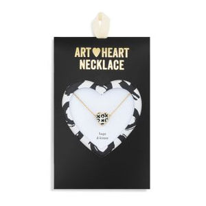 Art Heart Necklace - Hugs & Kisses