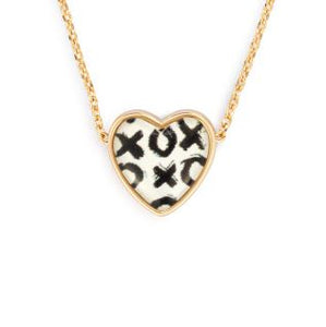 Art Heart Necklace - Hugs & Kisses