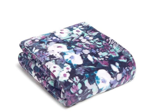 Plush Throw Blanket in Artist's Garden Purple