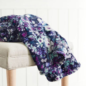 Plush Throw Blanket in Artist's Garden Purple