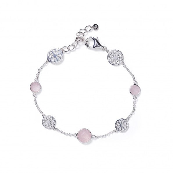 Rose Quartz & Filigree Bracelet