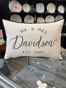 Mr. & Mrs. Established Pillow - Davidson