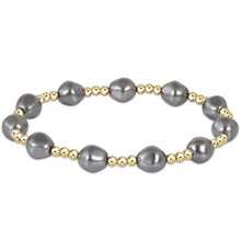 Load image into Gallery viewer, Admire Gold 3mm Bead Bracelet - Pearl - Dark Grey