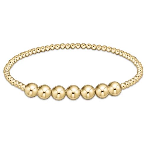 Classic Gold Beaded Bliss 3mm Bead Bracelet - 6mm Gold