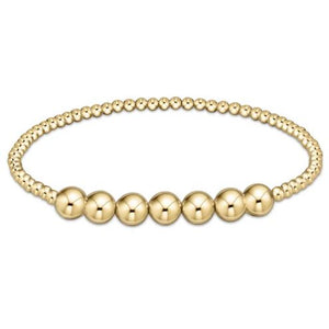 Classic Gold Beaded Bliss 3mm Bead Bracelet - 6mm Gold