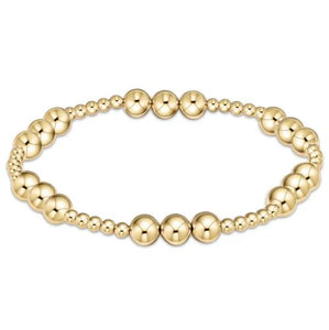 Classic Joy Pattern 6mm Bead Bracelet - Gold