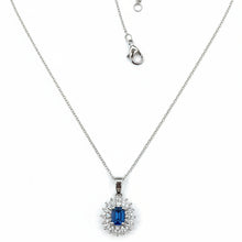 Load image into Gallery viewer, Sapphire Halo Necklace