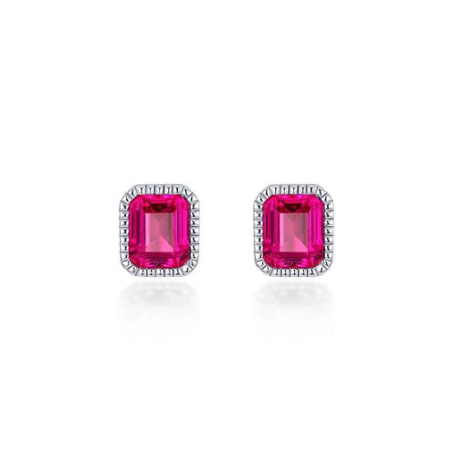 July Birthstone Solitaire Stud Earrings