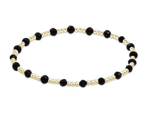 Gemstone Gold Sincerity Pattern 3mm -  Faceted Onyx