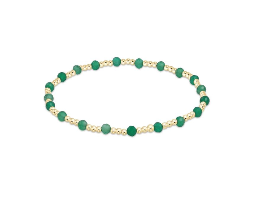 Gemstone Sincerity 3mm Bead Bracelet- Faceted Green Onyx