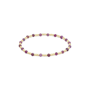 Gold Sincerity 3mm Bead Bracelet- Ruby