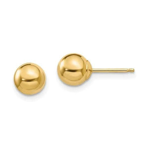 7mm Gold Ball Stud Earrings