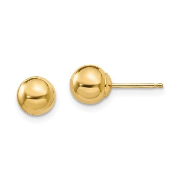 7mm Gold Ball Stud Earrings