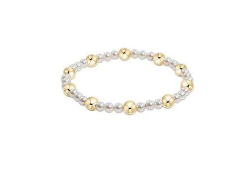 Enewton Pearl Sincerity Pattern 4mm Bead Bracelet - 6mm Gold