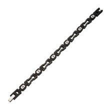 Load image into Gallery viewer, Steel Black IP with Black CZ Bracelet