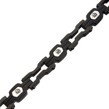 Load image into Gallery viewer, Steel Black IP with Black CZ Bracelet