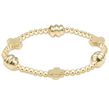 Load image into Gallery viewer, Signature Cross Admire Gold Pattern 3mm Bead Bracelet - Gold