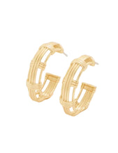 Load image into Gallery viewer, Basket Weave Hoop Earrings Gold