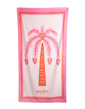 Load image into Gallery viewer, Beach Towel Palm Stripe Pink