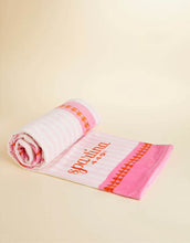 Load image into Gallery viewer, Beach Towel Palm Stripe Pink