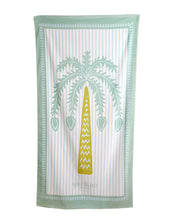 Load image into Gallery viewer, Beach Towel Palm Stripe Sea Foam