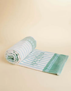 Beach Towel Palm Stripe Sea Foam