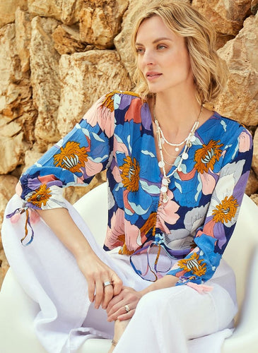 Biba Floral Ruched Top