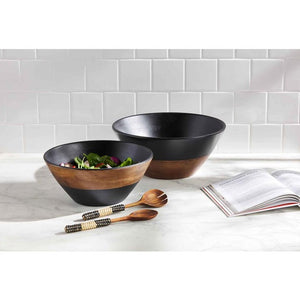 Black Two-Tone Bowls, 2 Asst