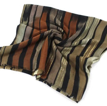 Load image into Gallery viewer, Luminous Stripes Polyester Scarf W/Gold Metallic