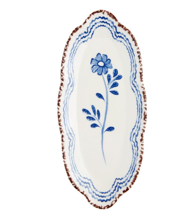 Blue Floral Everything Plate, 2 asst.