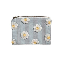 Load image into Gallery viewer, Blue Stripe Embroidered Pouch