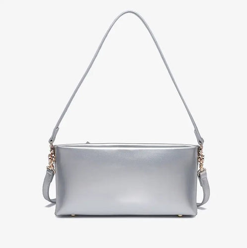 Brooklyn Shoulder/Crossbody Bag- Silver