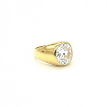 Load image into Gallery viewer, Men’s 10K Gold Ring with Bezel-Set Faceted Stone