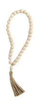 Load image into Gallery viewer, Metallic Wood Beaded Loop with Tassel- 2 asst