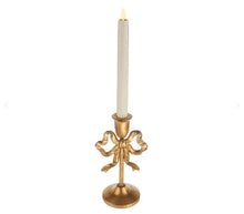 Load image into Gallery viewer, Gold Bow Taper Holder- 2 asst