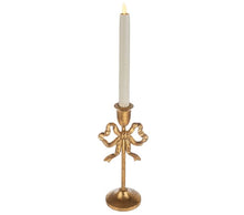 Load image into Gallery viewer, Gold Bow Taper Holder- 2 asst