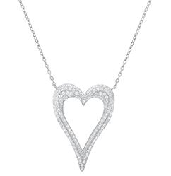 CZ Heart Pendant Necklace