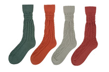 Load image into Gallery viewer, Cable Knit Tall Socks, 4 asst