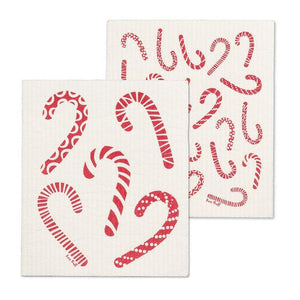 Candycane Dishcloths, Set of 2