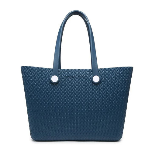 Carrie All Textured Tote- Dark Blue