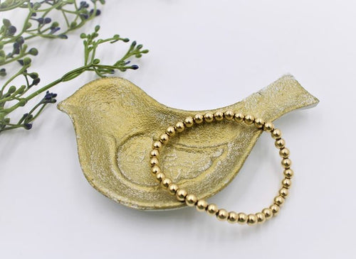 Gold Cast Iron Bird Trinket Dish