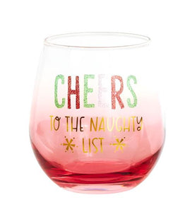 Christmas Wine Glass, 2 Asst.